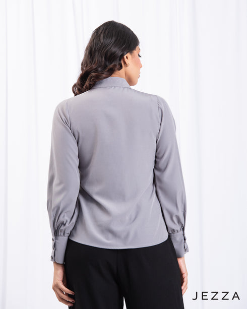 Solid Polyester Formal Top 67291